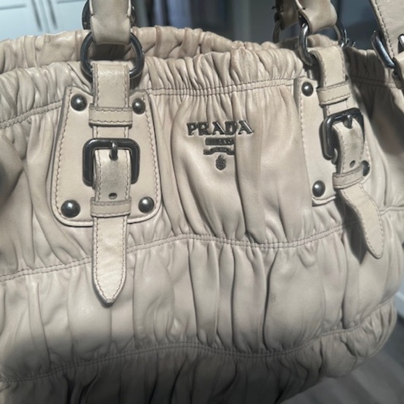 Prada Quilted Leather Med. Double Handle Leather Handbag w/Add'l Shoulder Strap - Picture 1 of 16